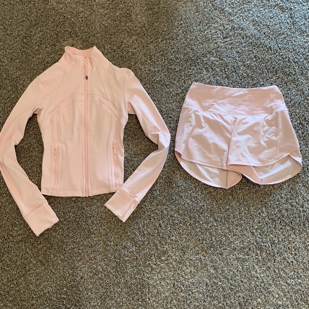 Lululemon Define Jacket and Speed Up Shorts Set